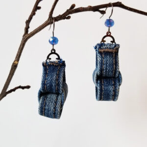 Tcupa Huja Handmade Denim Blue Crystal Earrings